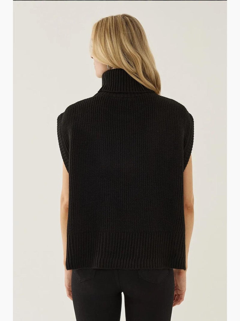 Relaxed fit coltrui-sweater vest hiccup Zwart - Kiabi