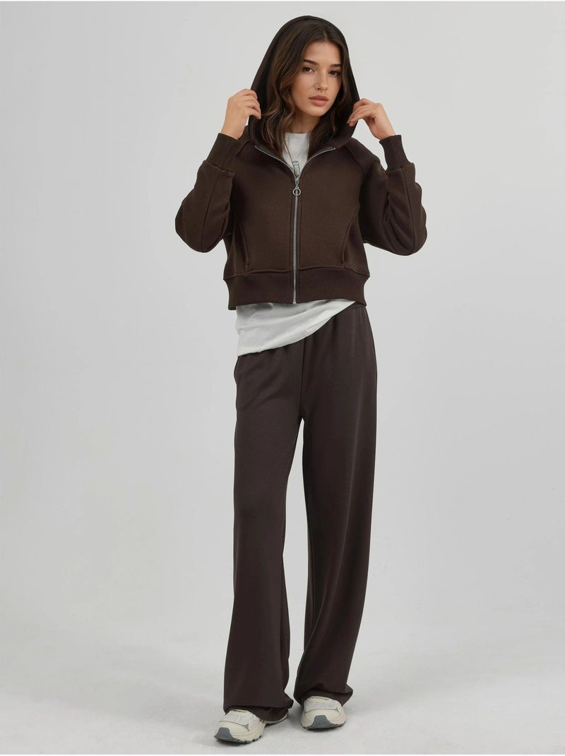 Relaxed fit hoodie met rits hiccup Donkerbruin - Kiabi
