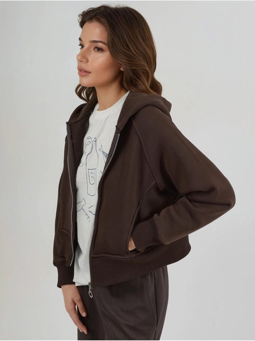 Relaxed fit hoodie met rits hiccup - Kiabi Relaxed fit hoodie met rits hiccup - Kiabi