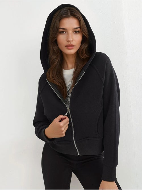 Relaxed fit hoodie met rits hiccup - Kiabi Relaxed fit hoodie met rits hiccup - Kiabi