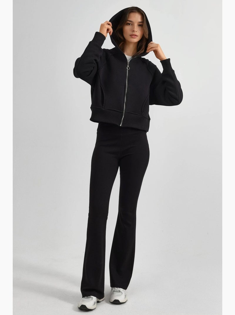 Relaxed fit hoodie met rits hiccup Zwart - Kiabi
