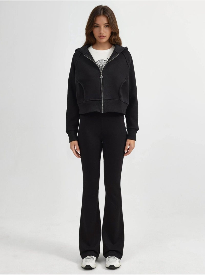 Relaxed fit hoodie met rits hiccup Zwart - Kiabi
