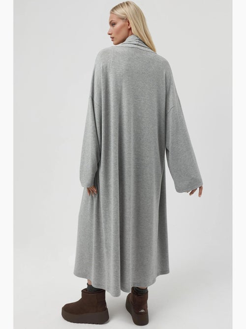 Relaxed fit longline openvallend gebreid vest met sjaalkraag busem - Kiabi Relaxed fit longline openvallend gebreid vest met sjaalkraag busem - Kiabi
