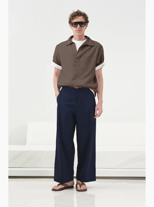 Relaxed fit overhemd met korte mouwen van poplin giesto - Kiabi