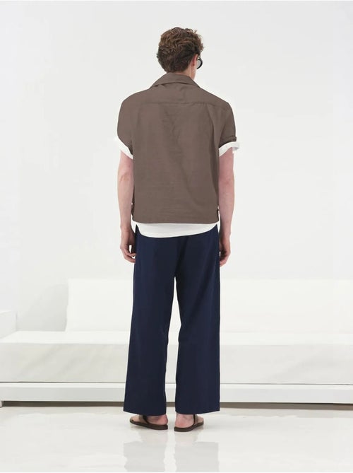 Relaxed fit overhemd met korte mouwen van poplin giesto - Kiabi