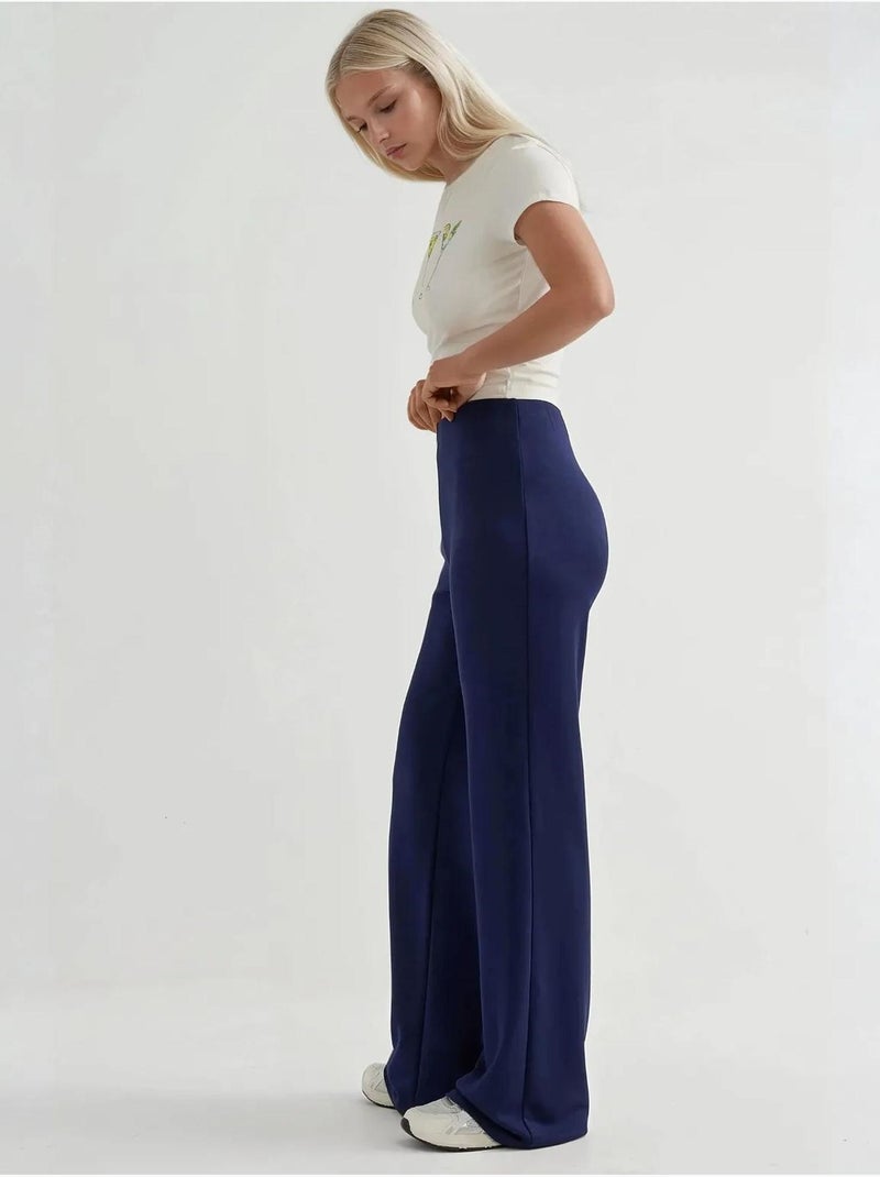 Relaxed fit sweatpants met rechte pijpen met modal-touch hiccup Donkerblauw - Kiabi
