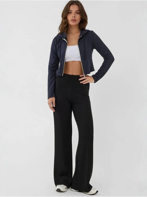 Relaxed fit sweatpants met rechte pijpen met modal-touch hiccup - Kiabi