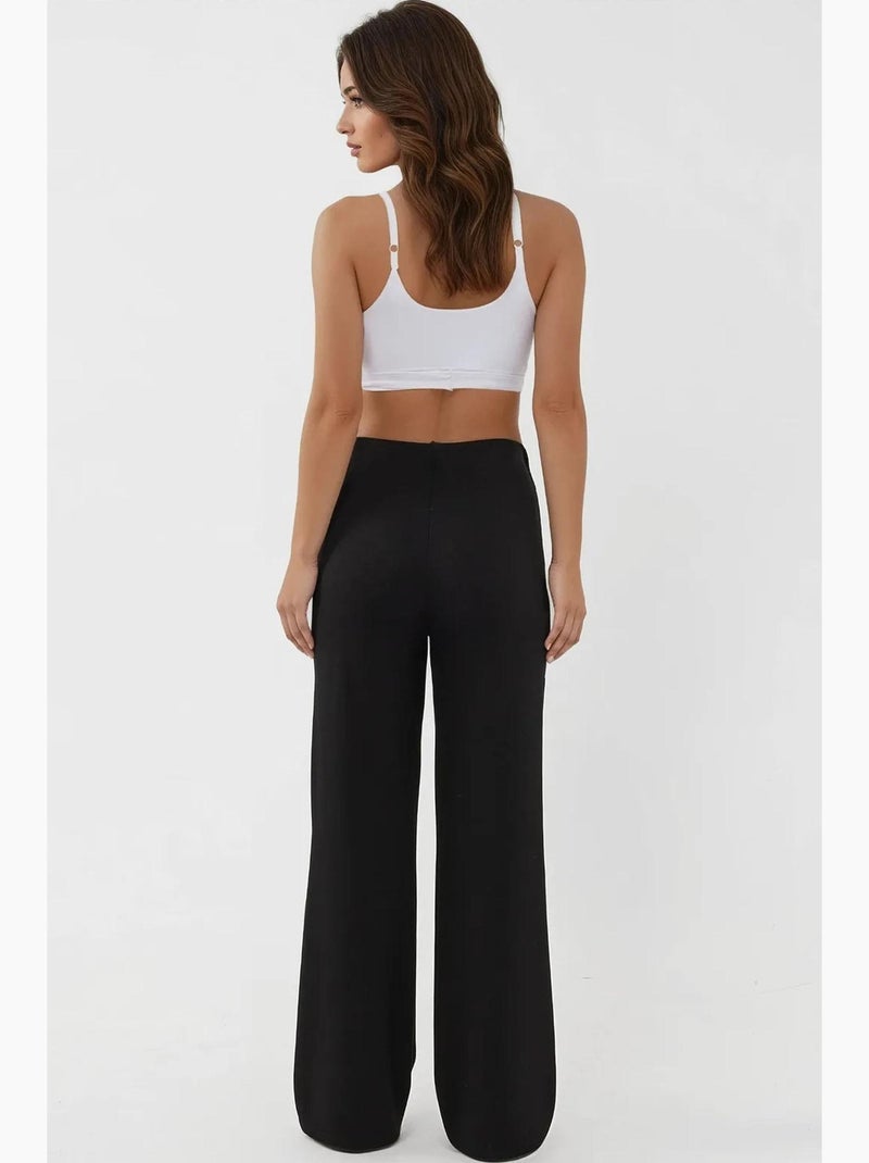 Relaxed fit sweatpants met rechte pijpen met modal-touch hiccup Zwart - Kiabi