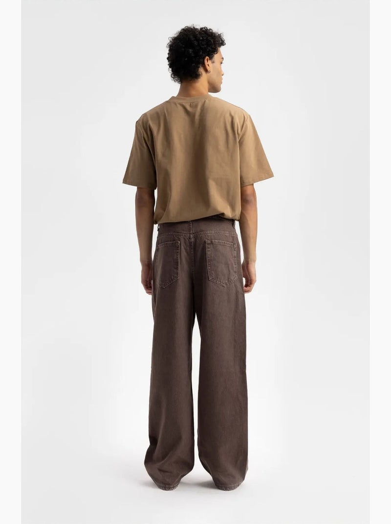 Relaxed fit t-shirt met logoprint en ronde hals giesto Camel - Kiabi