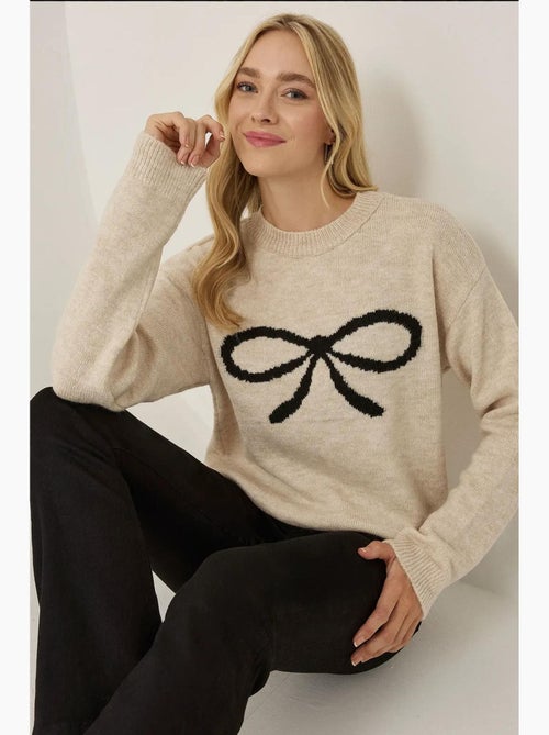 Relaxed fit trui met strikdetail hiccup - Kiabi