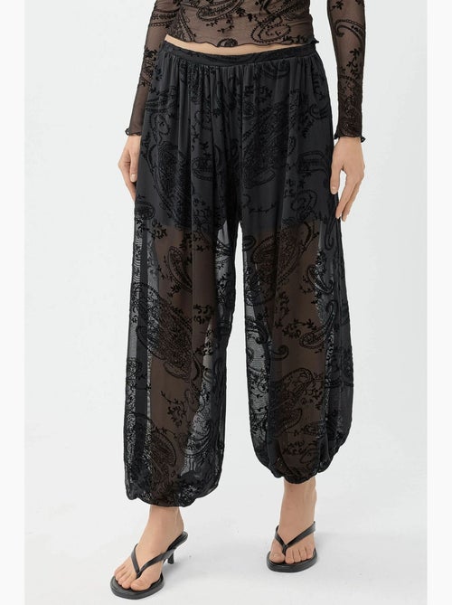 Relaxed fit tule broek met flockprint busem - Kiabi Relaxed fit tule broek met flockprint busem - Kiabi