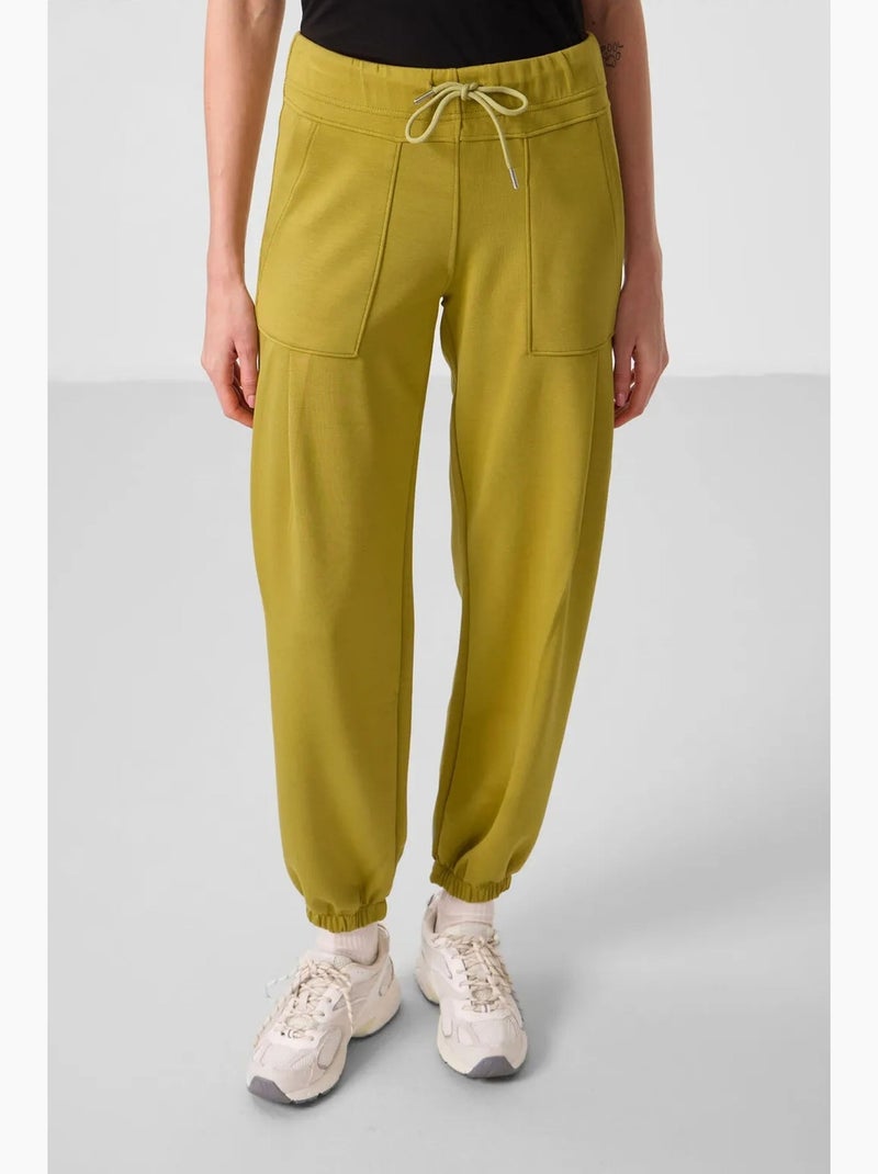 Relaxte broek van crêpe met middelhoge taille en zak tommy Amber - Kiabi