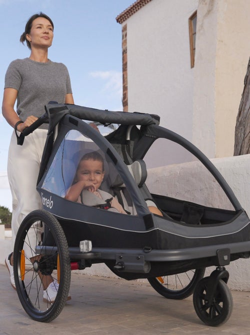 Remorque vélo 2en1 LIONELO Cama - Poussette tout terrain - 2 enfants - Jusqu’à 6 ans - Kiabi Remorque vélo 2en1 LIONELO Cama - Poussette tout terrain - 2 enfants - Jusqu’à 6 ans - Kiabi