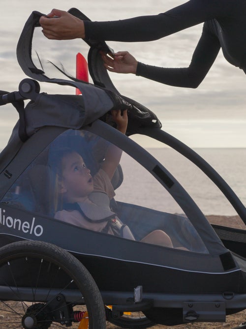 Remorque vélo 2en1 LIONELO Cama - Poussette tout terrain - 2 enfants - Jusqu’à 6 ans - Kiabi Remorque vélo 2en1 LIONELO Cama - Poussette tout terrain - 2 enfants - Jusqu’à 6 ans - Kiabi