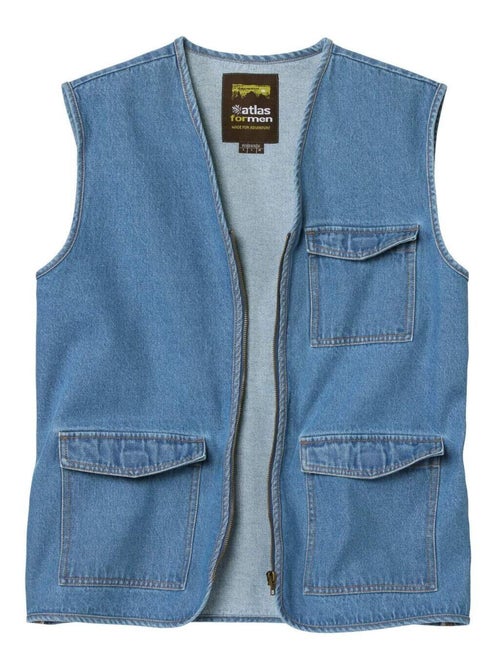 Reportervest van denim - ATLAS FOR MEN - Kiabi