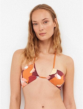 Retro geometrische bandeau bikini top zonder beugel