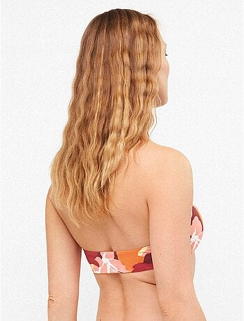 Retro geometrische bandeau bikini top zonder beugel