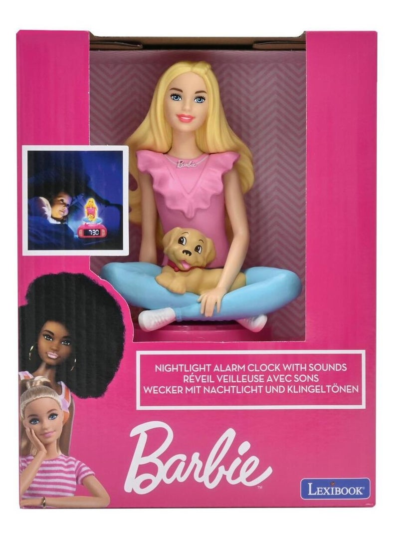 Réveil avec veilleuse barbie en 3d Rose - Kiabi