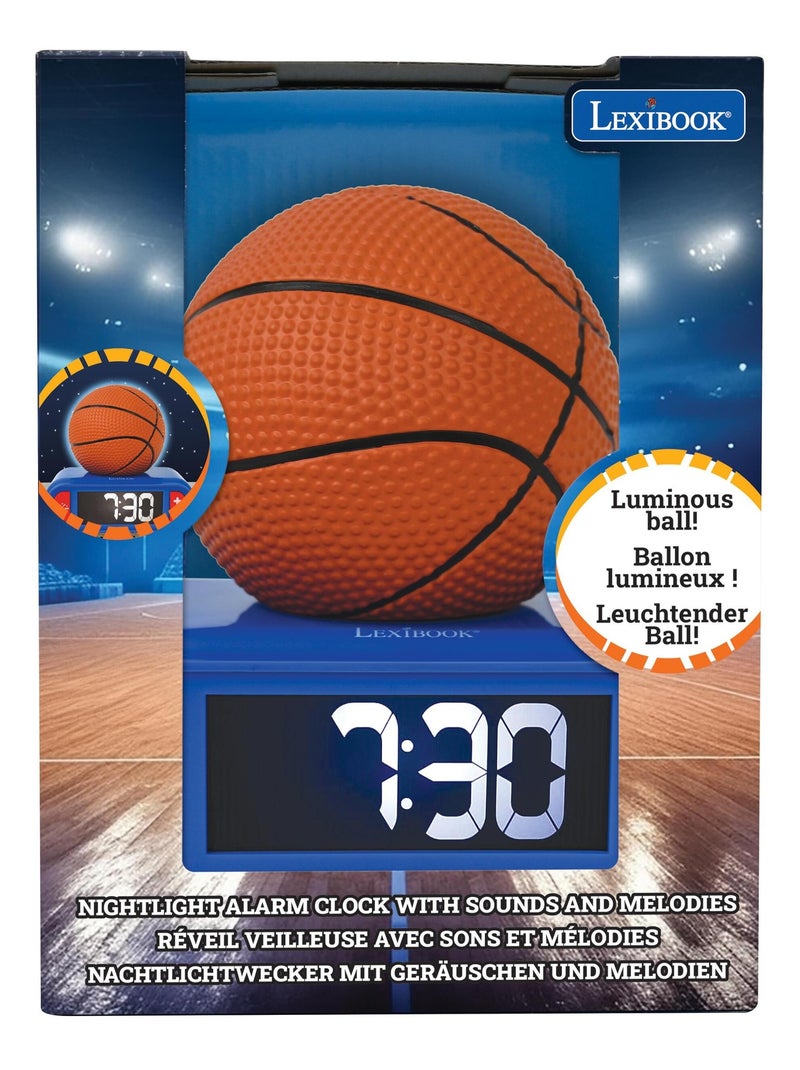 Réveil avec veilleuse basketball en 3d Orange - Kiabi