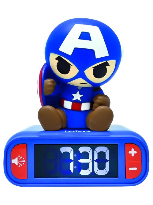 Réveil avec veilleuse captain america en 3d - Kiabi Réveil avec veilleuse captain america en 3d - Kiabi