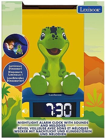 Réveil avec veilleuse dinosaure en 3d
