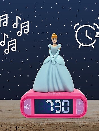 Réveil avec veilleuse disney princesses cendrillon 3d