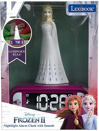Réveil avec veilleuse la reine des neiges elsa en 3d