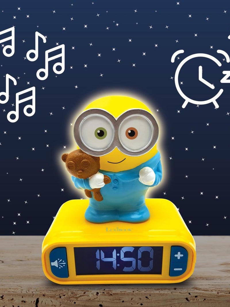 Réveil avec veilleuse les minions en 3d Jaune - Kiabi