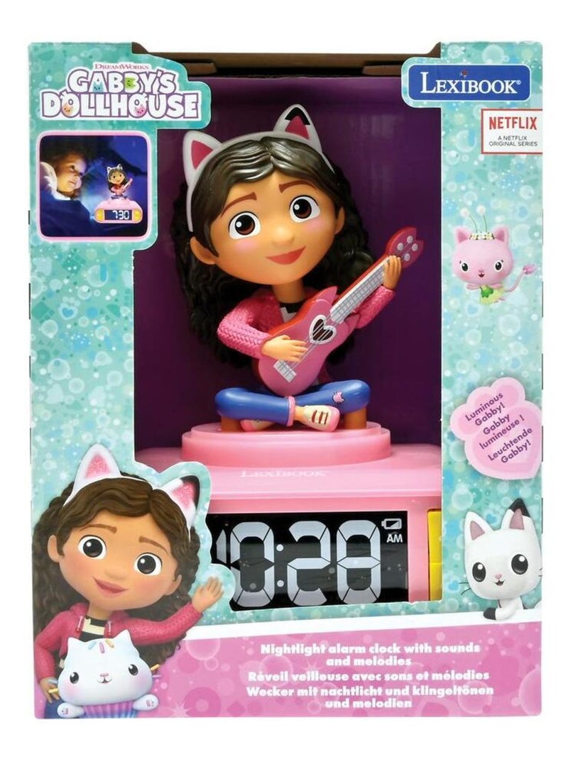 Réveil avec veilleuse lumineuse gabby dollhouse en 3d Rose - Kiabi
