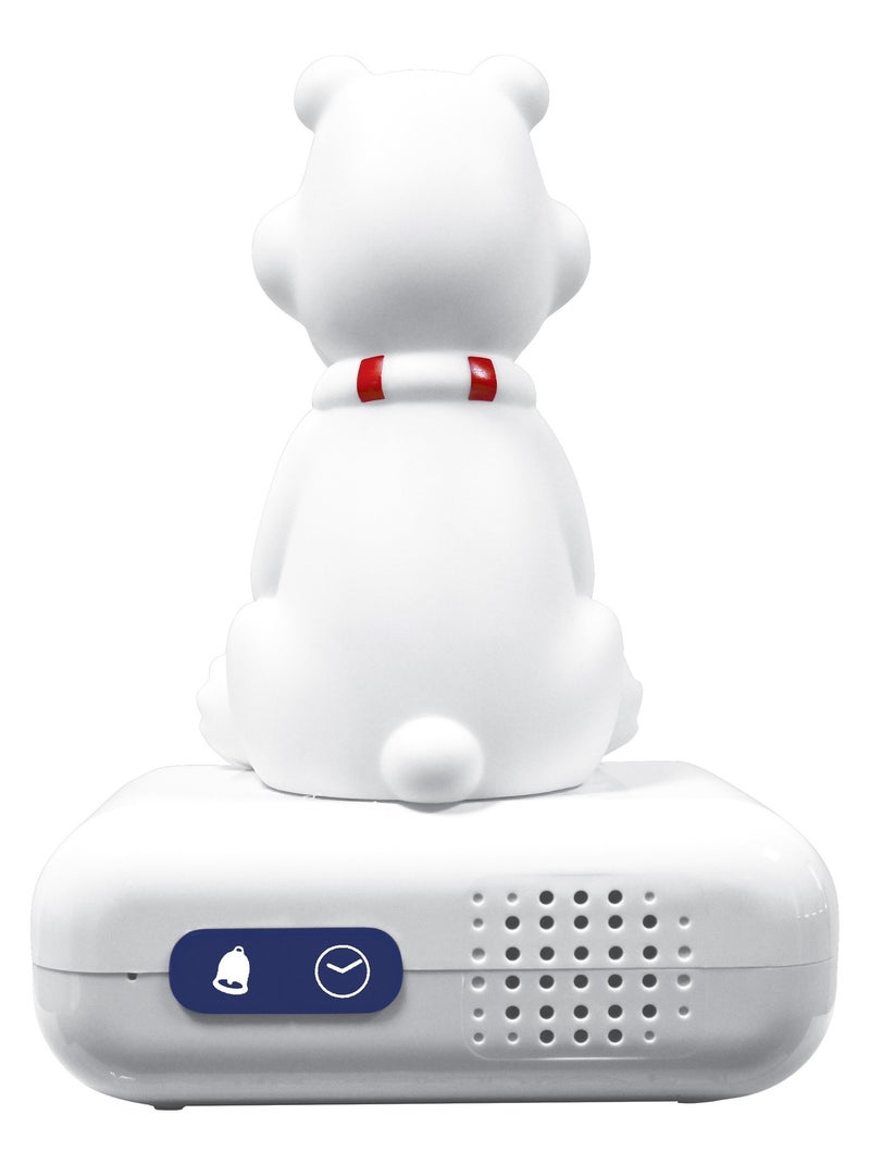 Réveil avec veilleuse ours polaire en 3d Blanc - Kiabi