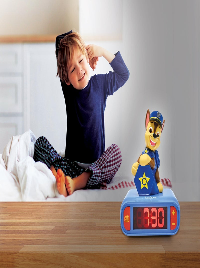 Réveil avec veilleuse paw patrol chase en 3d Bleu - Kiabi