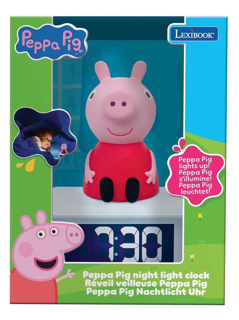 Réveil avec veilleuse peppa pig en 3d Rose - Kiabi