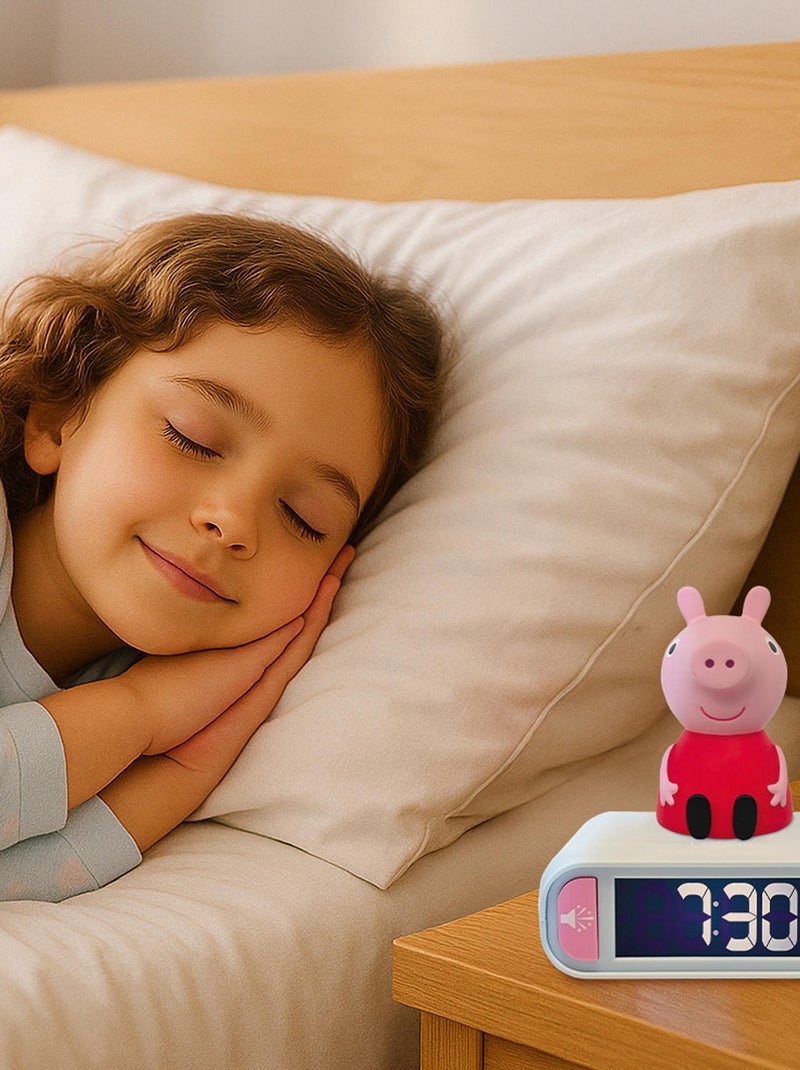 Réveil avec veilleuse peppa pig en 3d Rose - Kiabi