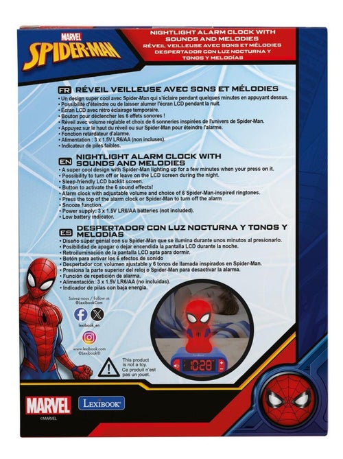 Réveil avec veilleuse spiderman 3d - Kiabi Réveil avec veilleuse spiderman 3d - Kiabi