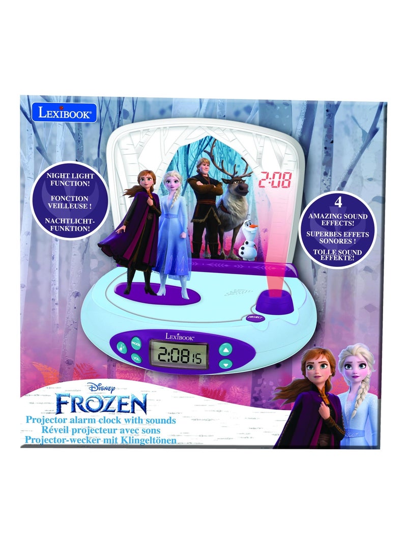 Réveil projecteur reine des neiges avec anna et elsa en 3d Bleu - Kiabi