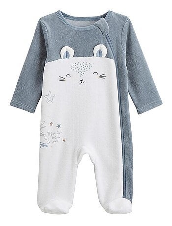 Reverie babyvelours pyjama met ritssluiting