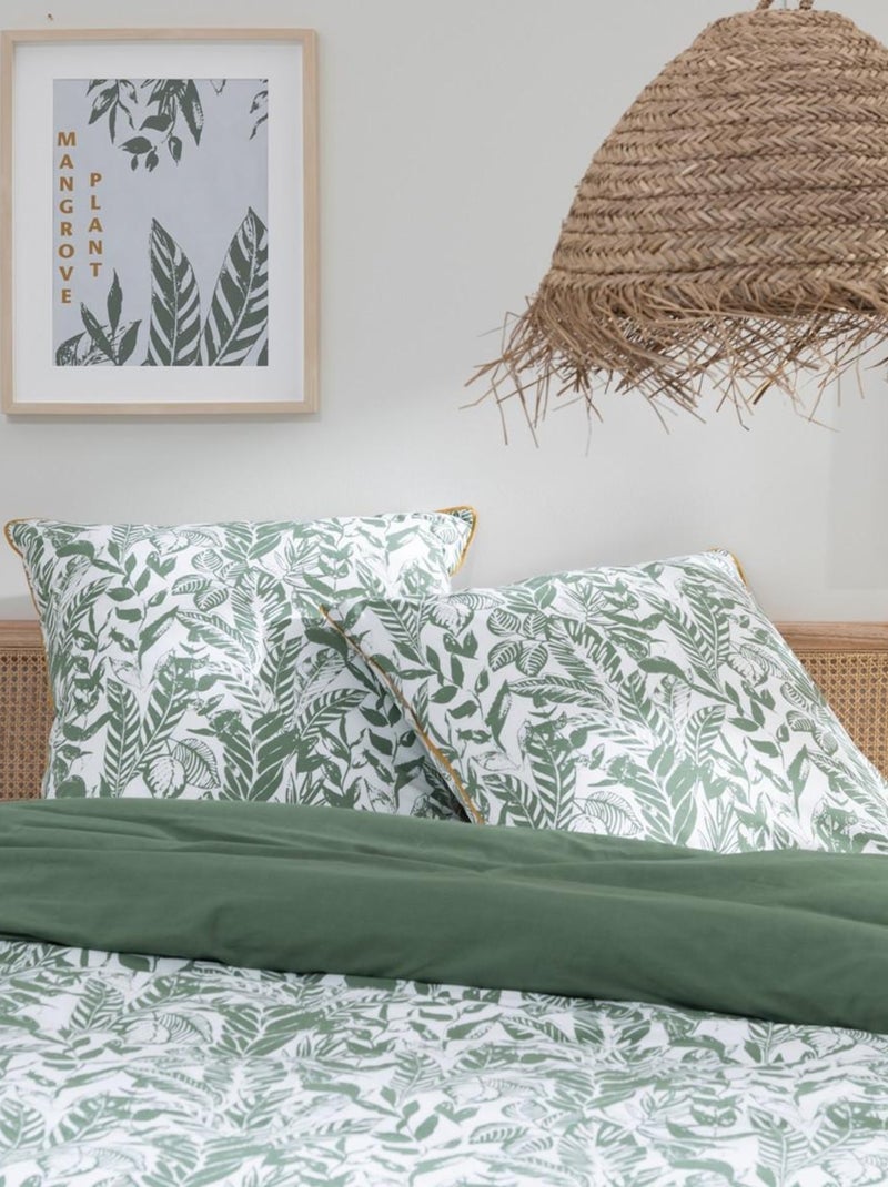 Reversibel beddengoedset met tropisch bladmotief MANGROVE Future Home Groen - Kiabi