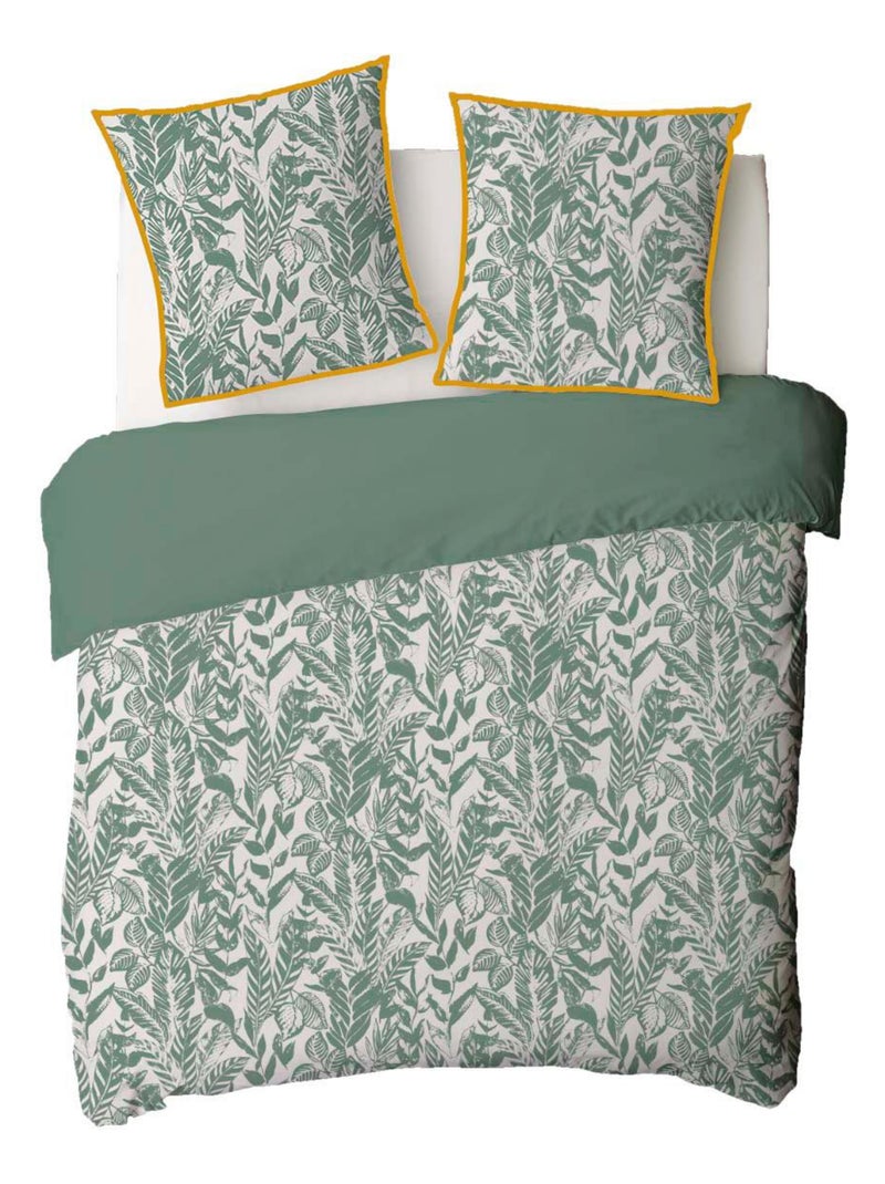 Reversibel beddengoedset met tropisch bladmotief MANGROVE Future Home Groen - Kiabi