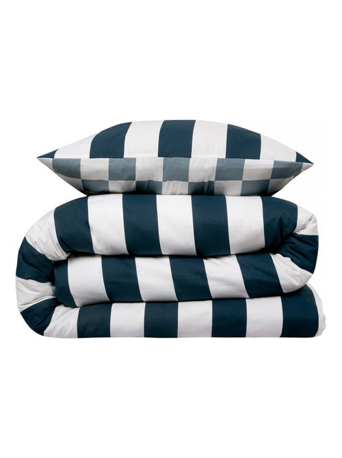 Reversible beddengoed set ruitdessin met streepmotief 240 x 220 cm – Future Home - Kiabi
