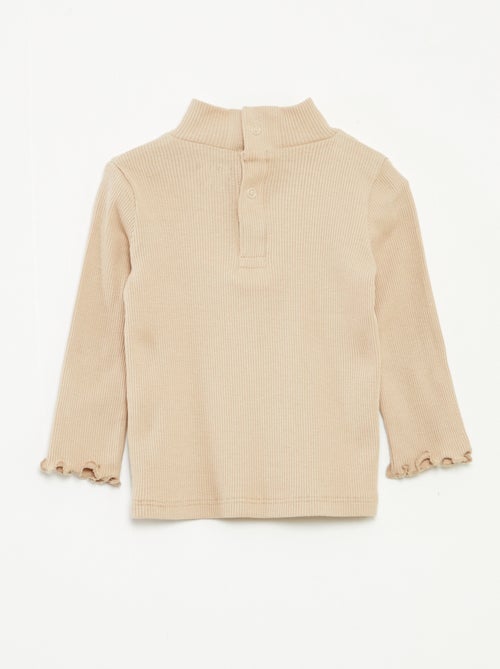 Ribbeltruitje met opstaande kraag - Kiabi