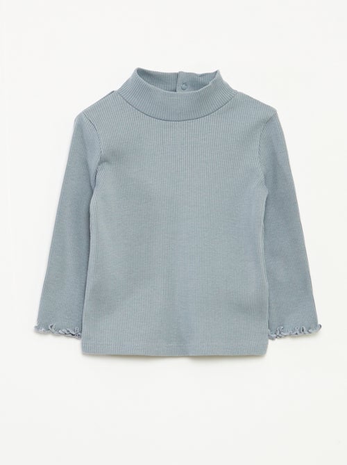 Ribbeltruitje met opstaande kraag - Kiabi
