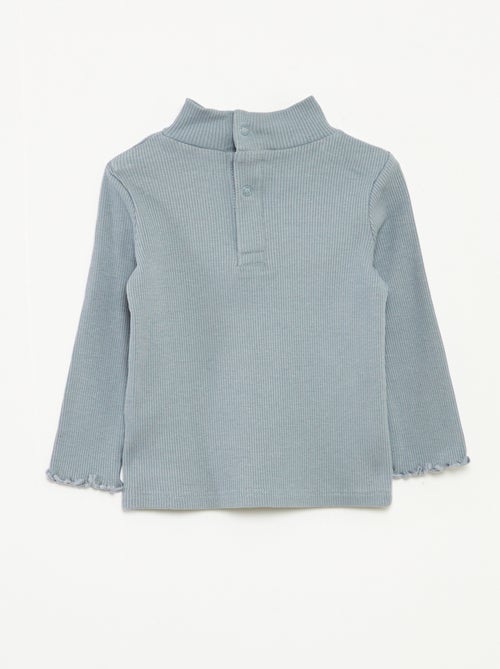 Ribbeltruitje met opstaande kraag - Kiabi