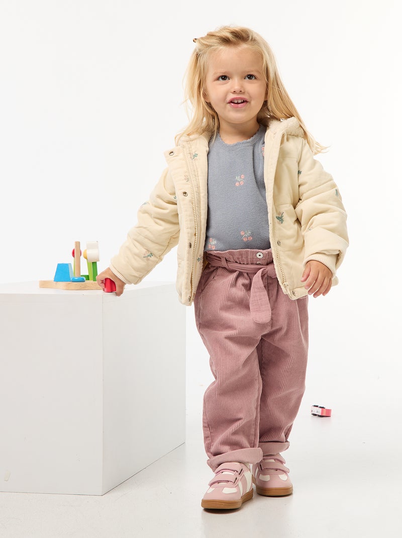 Ribbroek met paperbagtaille Rose - Kiabi