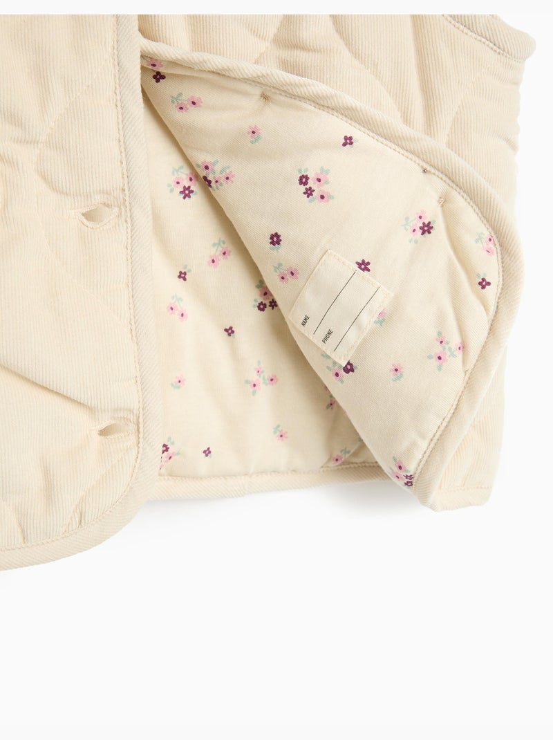 Ribfluweld gewatteerd vest, mo fashion Beige - Kiabi