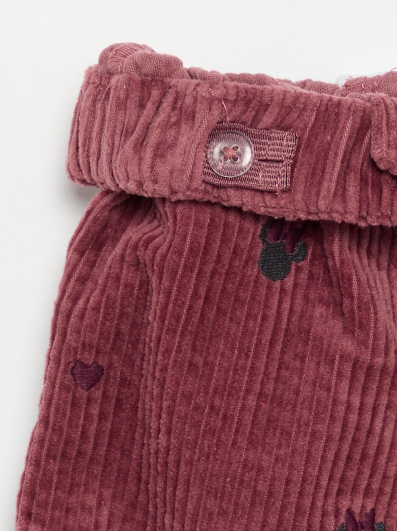 Ribfluwelen broek 'Disney' 'Minnie' Rose - Kiabi