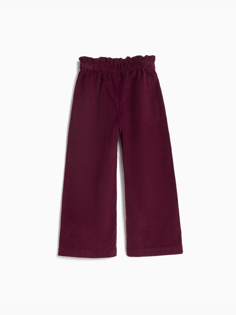 Ribfluwelen culotte broek, mo fashion Paars - Kiabi