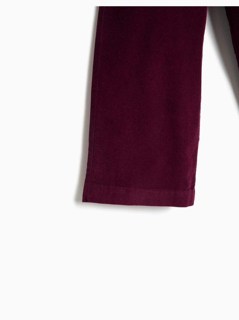 Ribfluwelen culotte broek, mo fashion Paars - Kiabi