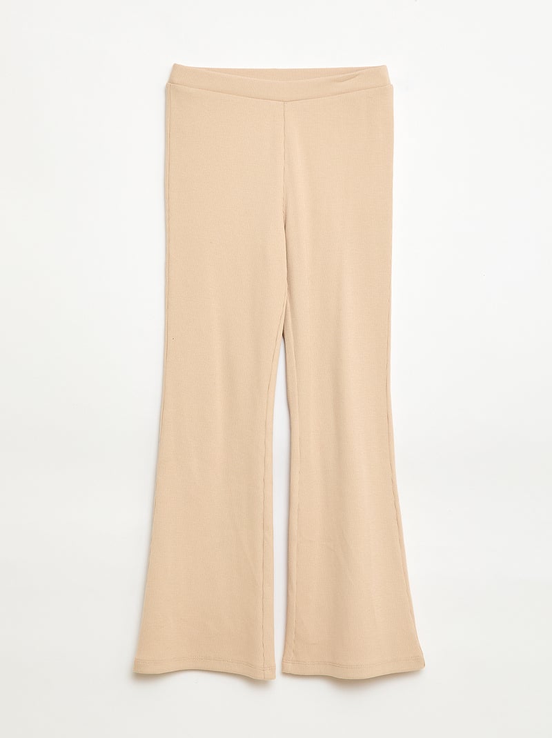 Ribfluwelen flared legging Biege - Kiabi