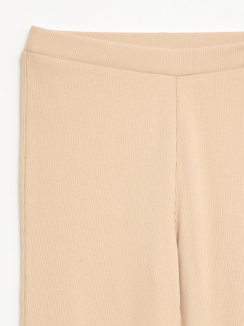 Ribfluwelen flared legging Biege - Kiabi