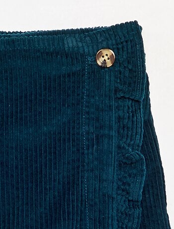 Ribfluwelen rokje-short